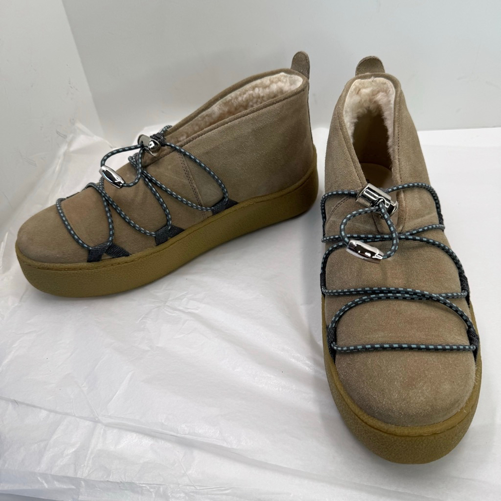 New Free People Snowdrop Micro Mukluk Booties Women’s 8 Tan Suede Moccasin